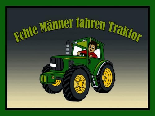 mrdeco Metall Schild 30x40cm gewölbt echte Männer fahren Traktor Blechschild
