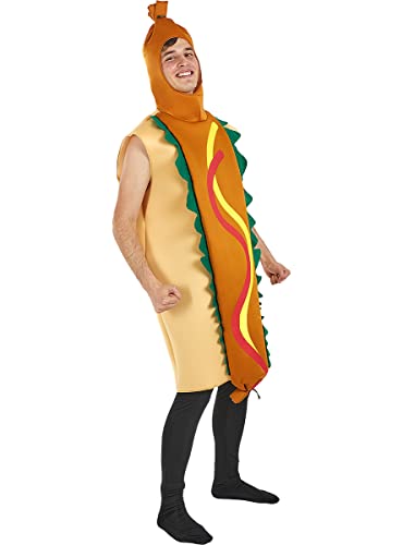 Funidelia | Hotdog Kostüm für Herren und Damen ▶ Essen, Trinken, Lustige & Ausgefallene - Kostüm für Erwachsene & Verkleidung für Partys, Karneval & Halloween - Einheitsgröße - Braun