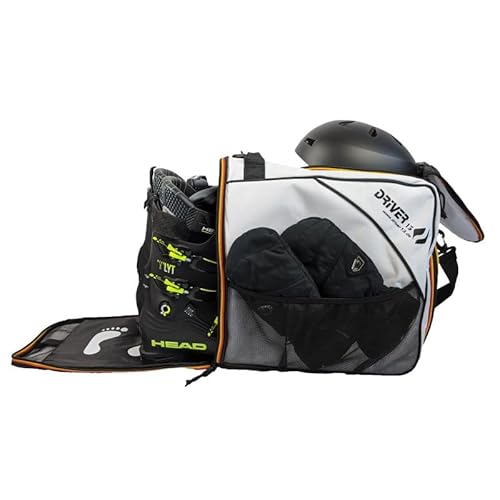 Driver13 ® Skistiefeltasche mit Helmfach weiß (Germany Edition)