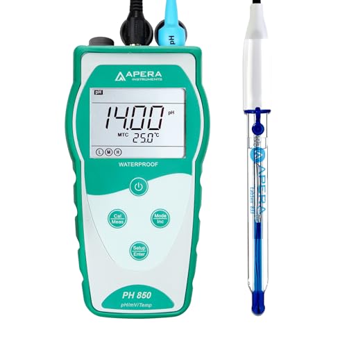 Apera Instruments PH850-HF Tragbares pH-Messgerät zum Messen von Lösungen mit starker Säure oder Flusssäure (pH-Messbereich: 0 bis 14,00)