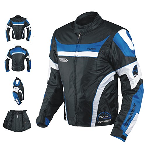 A-Pro Oxford Jacke Herren Textil CE Protektoren Thermoweste Motorrad Blau M