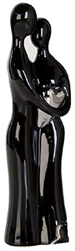 Casablanca - Skulptur, Figur, Dekofigur - umschlungendes Paar - Farbe: Schwarz - Keramik - Höhe: 39 cm