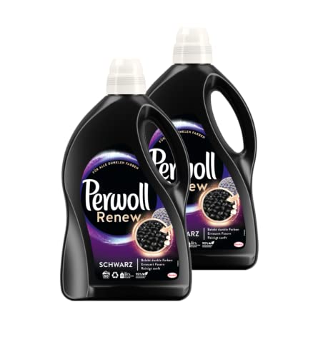 Perwoll Renew Schwarz, 48 (2 x 24 Waschladungen), Waschmittel für alle dunklen Farben, Feinwaschmittel stärkt die Fasern und verbessert die Farbintensität