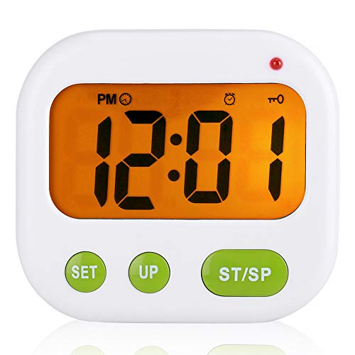 Wecker Digital LCD Erschütterung Uhr batteriebetriebene Moderne tragbare Timer Uhr mit Hintergrundbeleuchtung passt für Büro Schlafzimmer Schlafsaal Reise