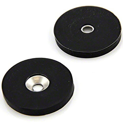 Gummibeschichtete N42 - Neodym - Magnet - 40mm Durchmesser x 5mm Dicke x 6,2mm C/Waschbecken - 5kg Zug - Süd - Pack von 20