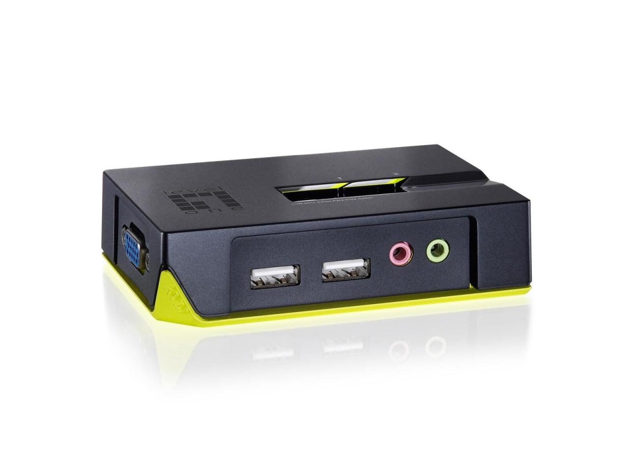 LevelOne KVM-0221 2-Port USB VGA KVM Switch, audio support