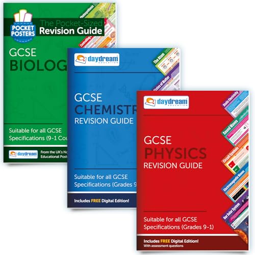 GCSE Biologie, Chemie und Physik Study Pack | Taschenposter: Die Revision Guides im Taschenformat | GCSE-Spezifikation | Kostenlose digitale Ausgaben, zugänglich auf Computern, Handys und Tablets