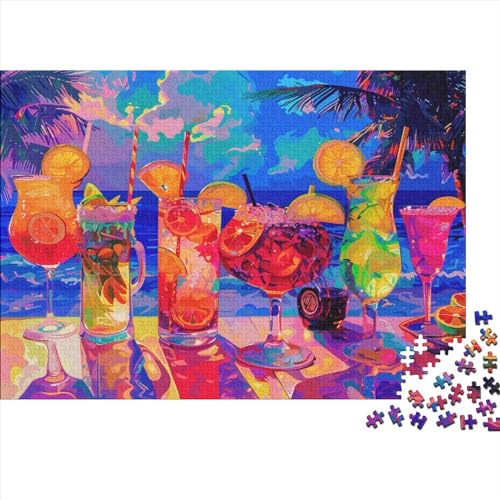 3D-Puzzle 1000 Teile Für Erwachsene Colorful Tropical Drinks 1000-teiliges Puzzle Lernspiele Heimdekorationspuzzle 1000pcs (75x50cm)