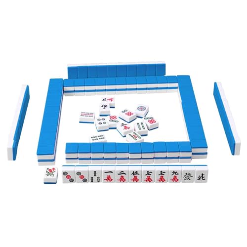 ppARK Mahjong Chinesische Version Mini-Mahjong-Fliesen, tragbare Mahjong-Fliesen für den Innenbereich, Schlafzimmer, Zuhause, Wohnheim, Outdoor, Camping, Reisen Mahjong Spiel