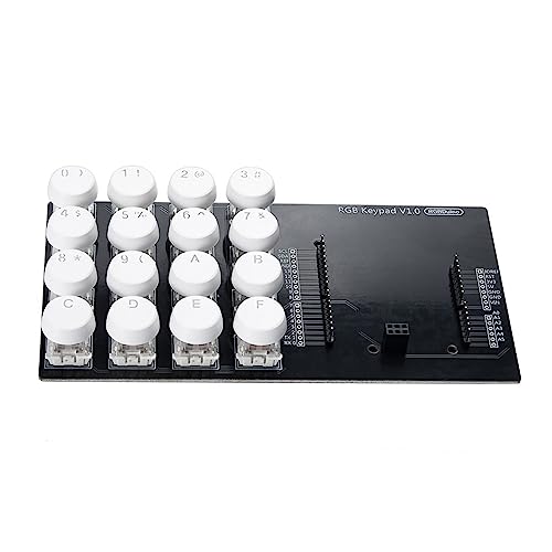 AOOOWER RGBDuino Tastatur V1.0 4x4 Tastatur DC5V mit Hintergrundbeleuchtung, weiß, runde Tastenkappen für Duino Boards RGBDuino Tastatur