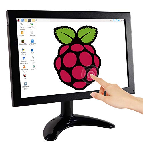 ELECROW Raspberry Pi Display, 10,1-Zoll Touchscreen Monitor mit Fernbedienung 1280 x 800 PC Bildschirm mit HDMI/VGA/AV/BNC-Anschlüssen für Raspberry Pi, PC, Jetson Nano