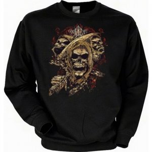 Geile-Fun-T-Shirts Sweatshirt mit Gothic Motiv Bedruckt/Skull 2 ! / Größe S