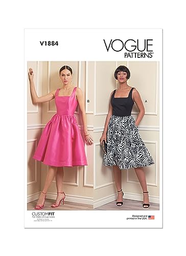 Vogue Patterns V1884A5 Damenkleid A5 (34-38-40)