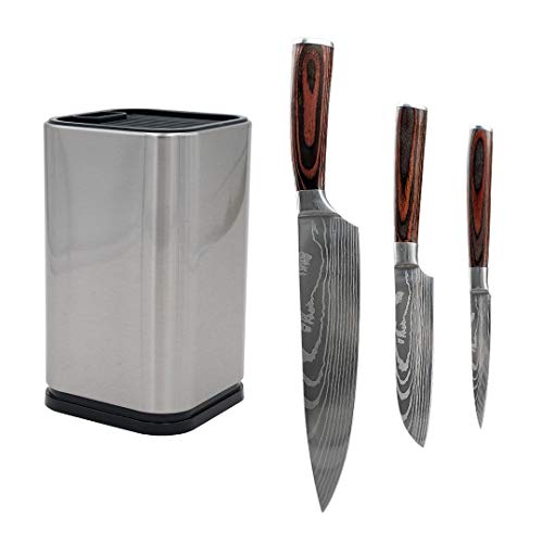 Pamura - 4er Set CHEFISSIMO - Küchenmesser Set - Messerset - Knife Set - Hochwertige & scharfe Klingen - Robust - Langlebig - Inkl. Messerblock