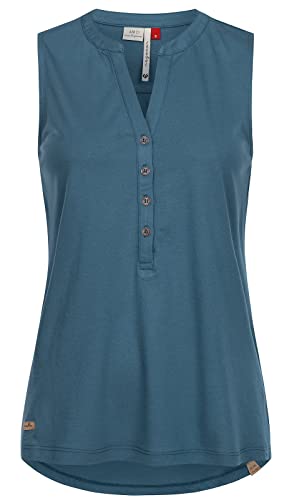 Ragwear W Ronka Blau - Schlichte ärmellose Damen Bluse, Größe M - Farbe Indigo Blue