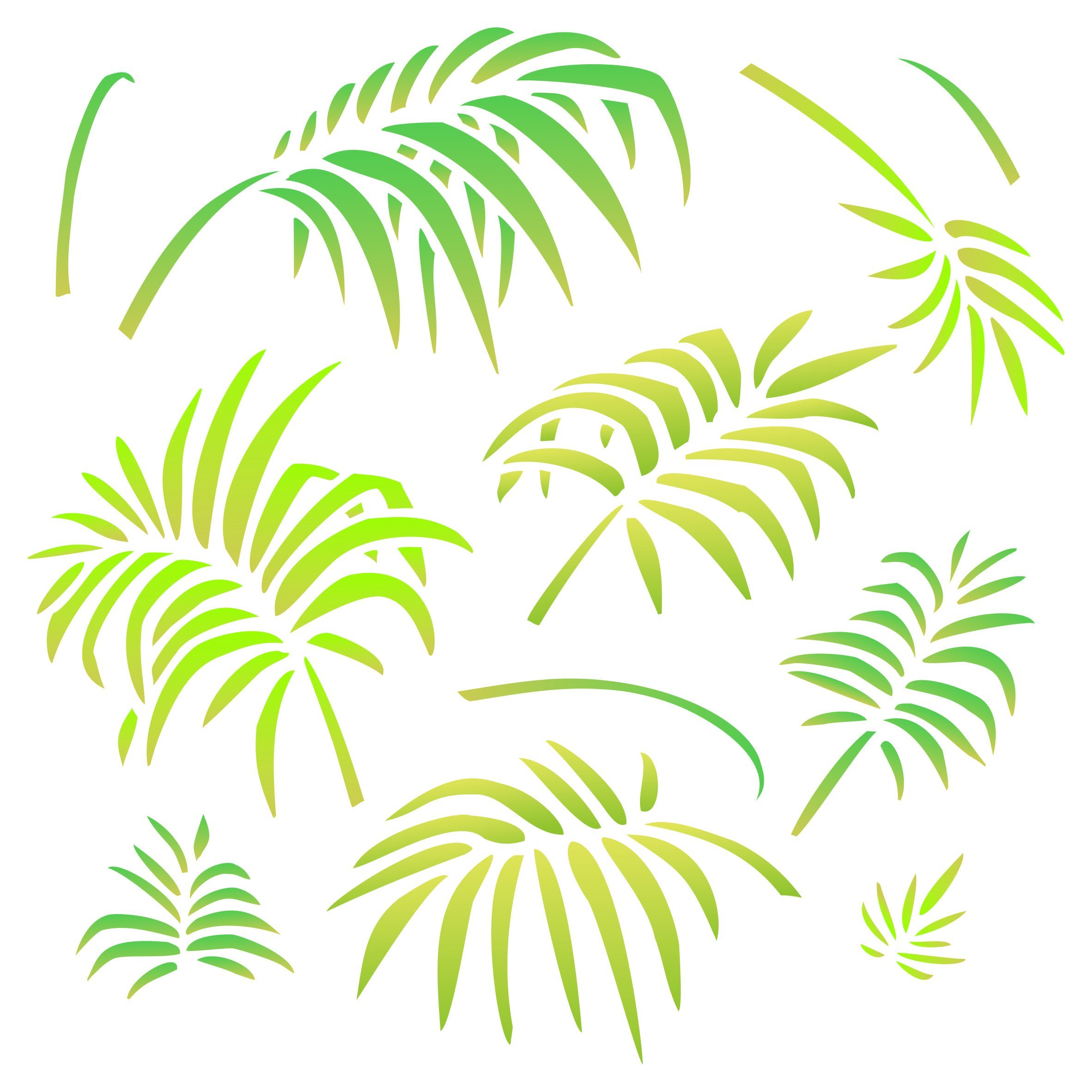 Palmenblätter-Schablone, 35,6 x 35,6 cm (L) – große tropische Palmwedel Wandschablonen für Malvorlage