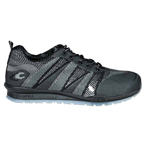 Cofra 78800-000.W42 FLUENT BLACK/BLACK S1 P SRC Sicherheitsschuhe, Schwarz/Grau, Größe 42