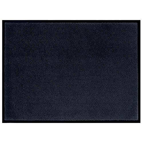 Hanse Home Waschbare In- & Outdoor Fußmatte Uni einfarbig Fußabtreter Schmutzfangmatte Türmatte Schmutzfänger Eingangsteppich Anti-Rutsch Größen, Größe:90x150 cm, Farbe:schwarz