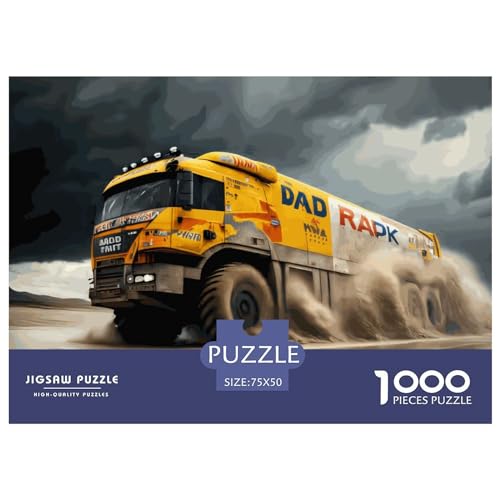 Kreative rechteckige Puzzles für Erwachsene, 1000 Teile, Dakar Rally Truck Motion, Holzpuzzles, praktisches Spiel, Familiendekoration, 1000 Stück (75 x 50 cm)