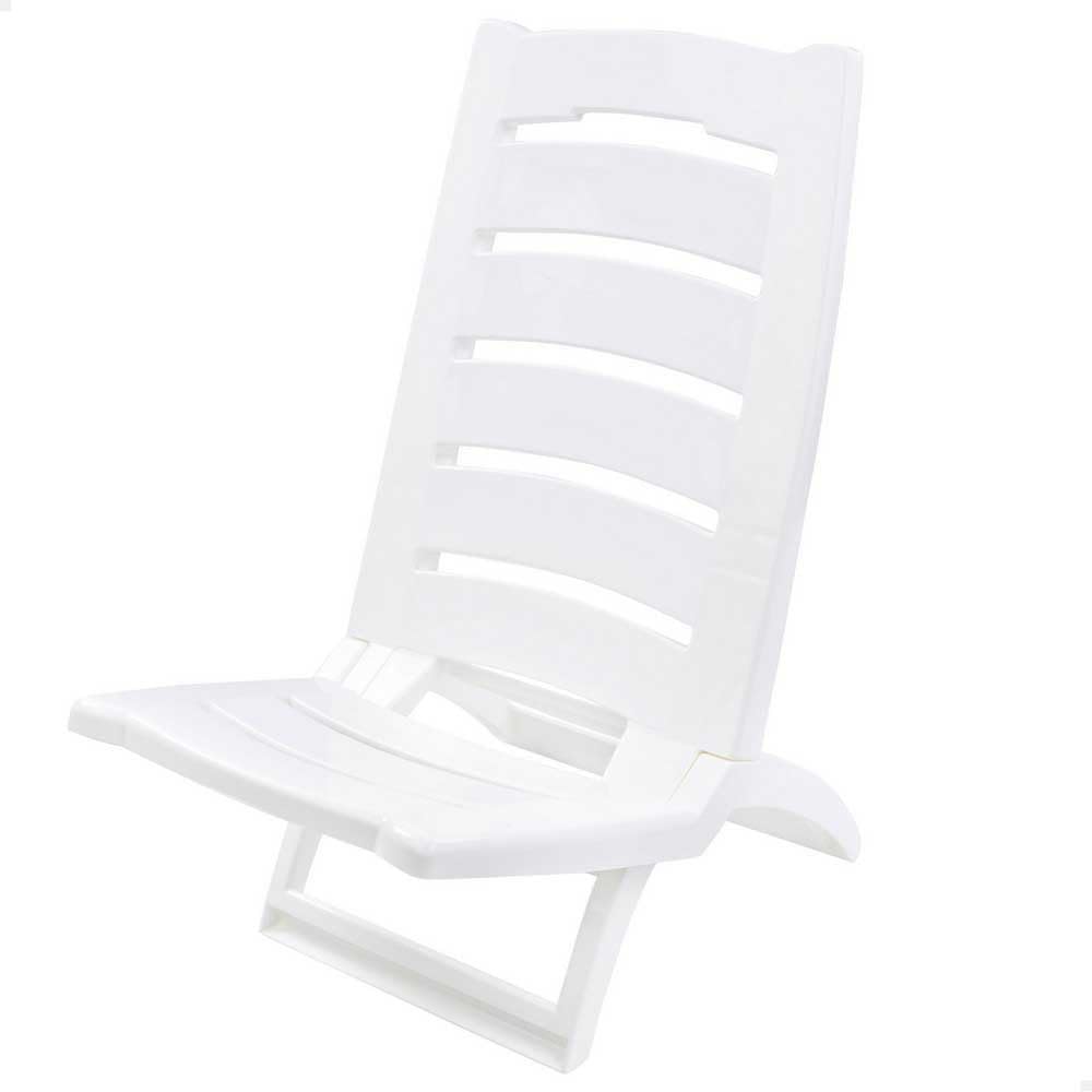 AK Sport Uni Strandstuhl Liegestühle, Weiß, 39 x 37.7 x 12 cm, für Camping, Einstellbare Lumbalstütze, aus Kunststoff