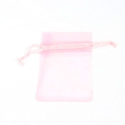ORGEFY 50 Stück weiße rosa transparente Verpackung Kordelzug Beutel Geschenk Organza-Beutel Schmuck Hochzeit Party Perlen - rosa, ca. 10 x 15 cm