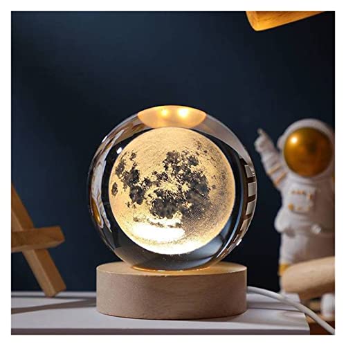 Ball Astronaut Planet Globe 3D Solar System Ball mit Touch-Schalter LED-Lichtbasis Astronomie-Geschenk (Color : 4, Size : 80mm) (Color : 11, Size : 60mm)