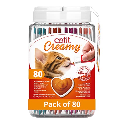 Creamy Leckpaste für Katzen, 80x10g Geschenkdose, als Leckerei und als zugabe zum Nassfutter