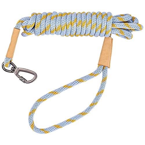 MiOYOOW Hundetrainingsleine 15 Fuß Lange Seilleine Trainings Agility Hundeleine mit 360 ° drehbarem Schloss für kleine mittelgroße Hunde Training Camping