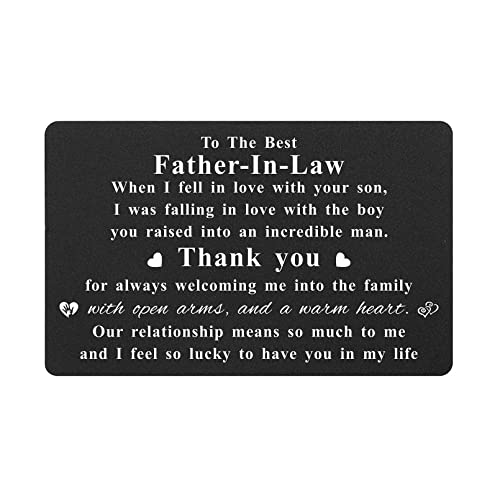 Karteneinlagen für Schwiegervater mit Gravur, tolles Geschenk für Schwiegertochter mit Aufschrift "Thank You for Raising The Man of My Dreams"