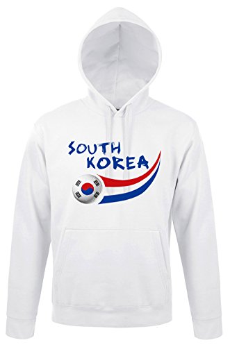 Supportershop Sweatshirt Kapuze Südkorea Herren, Weiß, fr: S (Größe Hersteller: S)