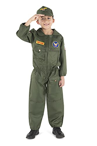 Dress Up America 487-T4 Pilotenkostüm Luftwaffe Kinder Air Force, Mehrfarbig, Größe 3-4 Jahre (Taille: 66-71 Höhe: 91-99 cm)