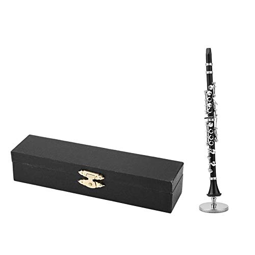 16cm mini klarinette, miniatur musikinstrumente klarinette modell mit Box für Puppenhaus Musik Home Raumdekoration