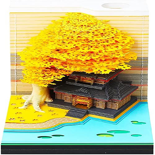Yuikome 3D Haft Notizen Bequemlichkeit Aufkleber Papiere Karte Basteln Kreatives Mach Es Selbst Notizen mit Licht (Gelb Ehe)