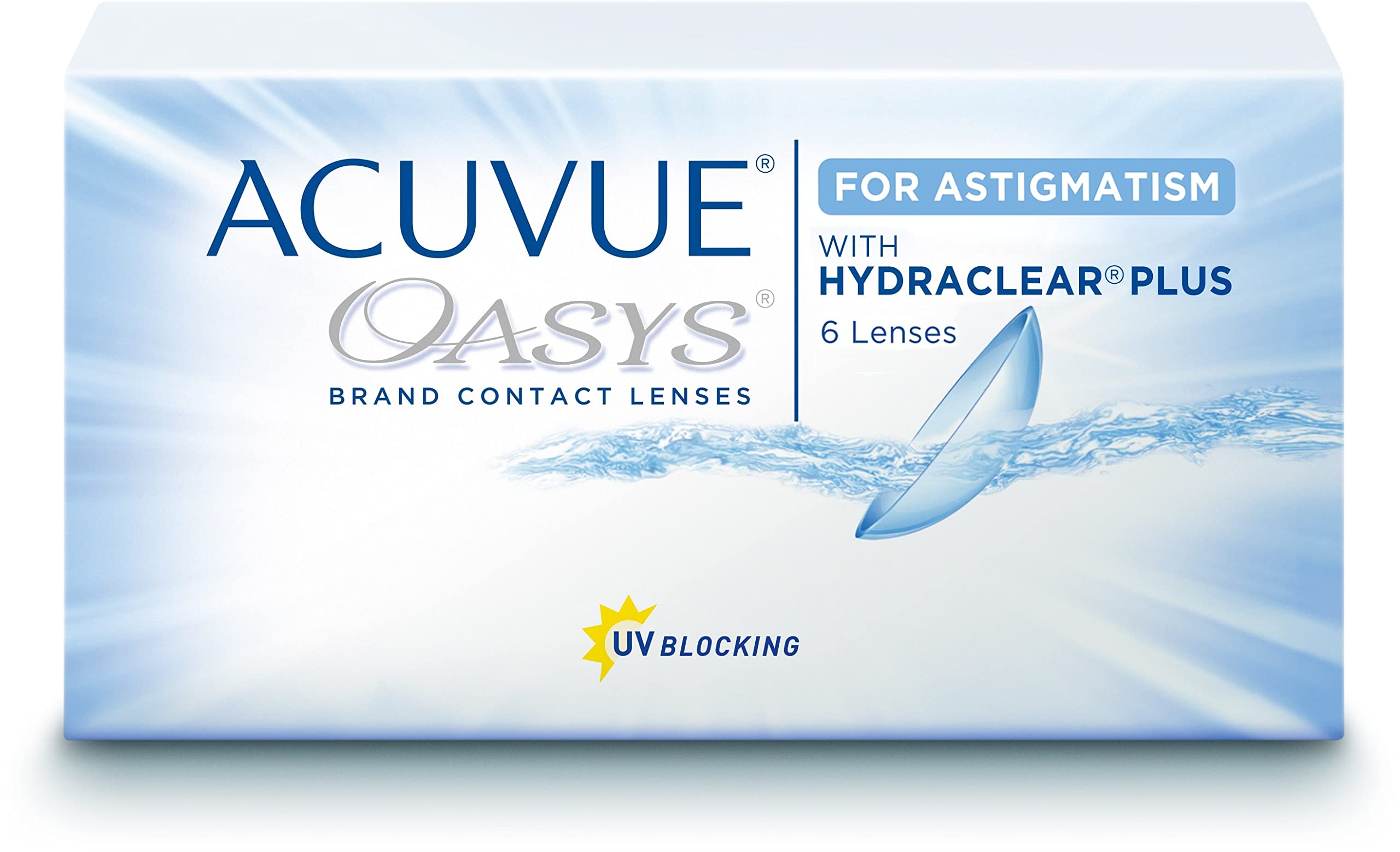 ACUVUE OASYS for Astigmatism Kontaktlinsen – 2-Wochen-Linsen für Tag und Nacht mit -8 dpt, Cyl -1,25, Ach 90 und BC 8.6 – UV Schutz, Austrocknungsschutz und Komfortables Tragegefühl – 6 Linsen