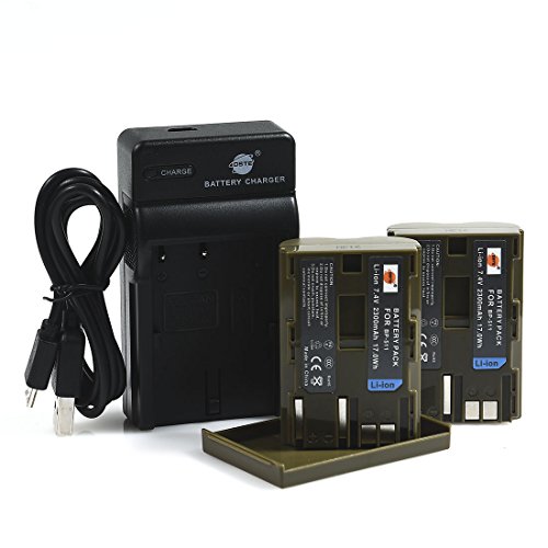 DSTE BP-511 Li-Ionen Batterie (2-Pack) und Micro USB Ladegerät Anzug Kompatibel für Canon BP-511 BP-511A EOS 10D 20D 20Da 30D 40D 50D 5D D30 D60 DM-MV100X DM-MV100Xi DM-MV30 DM-MV400 DM-MV430 DM-MV450 DM-MVX1i