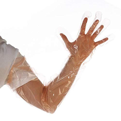 Top-PE-Handschuh, Einweghandschuhe, Veterinärhandschuh, extra lang, 90 cm, unsteril