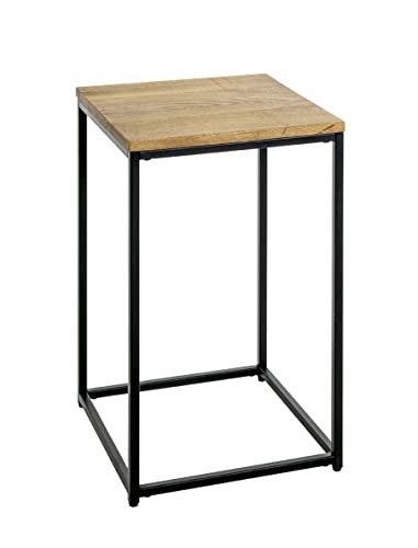 Haku-Möbel Beistelltisch, Metall, schwarz-Eiche, T B 35 x H 60 cm