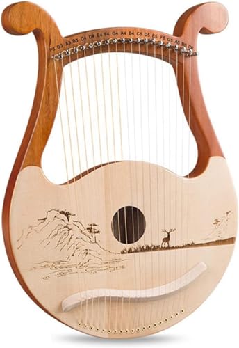 Lyre Instrument 19 Saiten Lyre Mahagoni Harfe Tragbare Musikinstrument Tuning-Schraubenschlüssel Für Anfänger Weltraum Lotus Wild Goose Einfach Zu Lernen,B