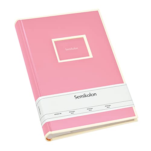 Semikolon 364070 300 Pockets Album – 22,5 x 32,8 cm – 100 Seiten cremefarben, für 300x 10x15 Fotos – flamingo rosa