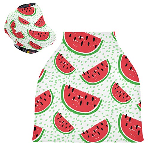 Babyschalen-Baldachin zum Stillen – Wassermelonen-Muster, atmungsaktiv, für Jungen und Mädchen