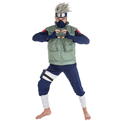 Krause & Sohn Kakashi Hatake Kostüm deluxe für Erwachsene Naruto inkl. Perücke Gr. S-L Fasching (Small)