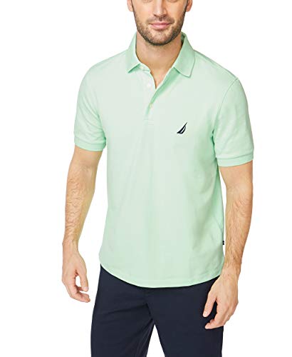 Nautica Herren Short Sleeve Solid Stretch Cotton Pique Polo Shirt Polohemd, Eschengrün, Groß