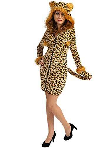Funidelia | Leoparden Kostüm für Damen Größe M ▶ Tiere, Wüste, Dschungel - Farben: Bunt, Zubehör für Kostüm - Lustige Kostüme für Deine Partys