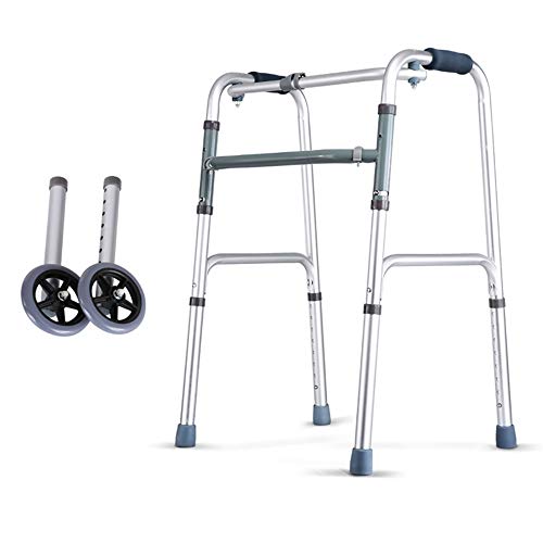 HPDOM Gehbock gehhilfe faltbar Gehgestell für senioren -Folding Walking Frame aus leichtem Aluminium, höhenverstellbar, funktionell, für ältere Menschen und Behinderte