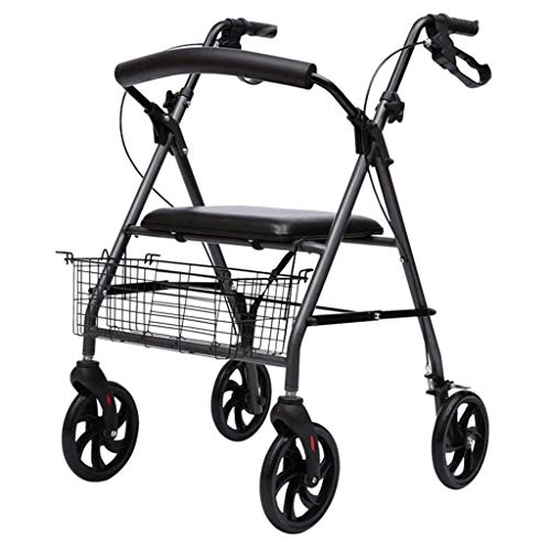 Rollator s Rollator with Seat, 4 Wheels Walking Aids Foldable, Heavy Duty Rollator Lightweight Quality Aluminum Alloy Frame, Used for Seniors