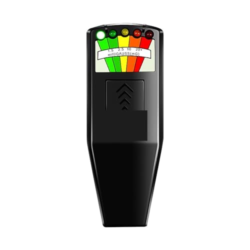 Digitales EMF-Messgerät K2 Electromagnetic Field EMF Gauss Meter Radiation Detector Portable EMF Magnetic Field Monitor 5 LED Gauss Meter für Heim-EMF-Inspektionen, Büro (Color : Noir, Size : 1 UK)