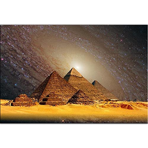 Bilder Landschaft-Pyramiden Ägypten Sphinx-Auf Leinwand Drucken-Leinwand Wandkunst Bild Wohnzimmer Dekor 50x75cm Rahmenlos