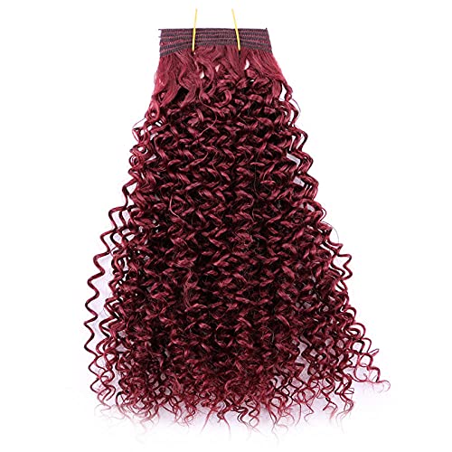 Haarverlängerungen 100G / Stück Kurze Afro Kinky Curly Hair Webart Braune Farbe Hochtemperatur-Kunsthaarverlängerung-#99J_18 Zoll 1 Stück