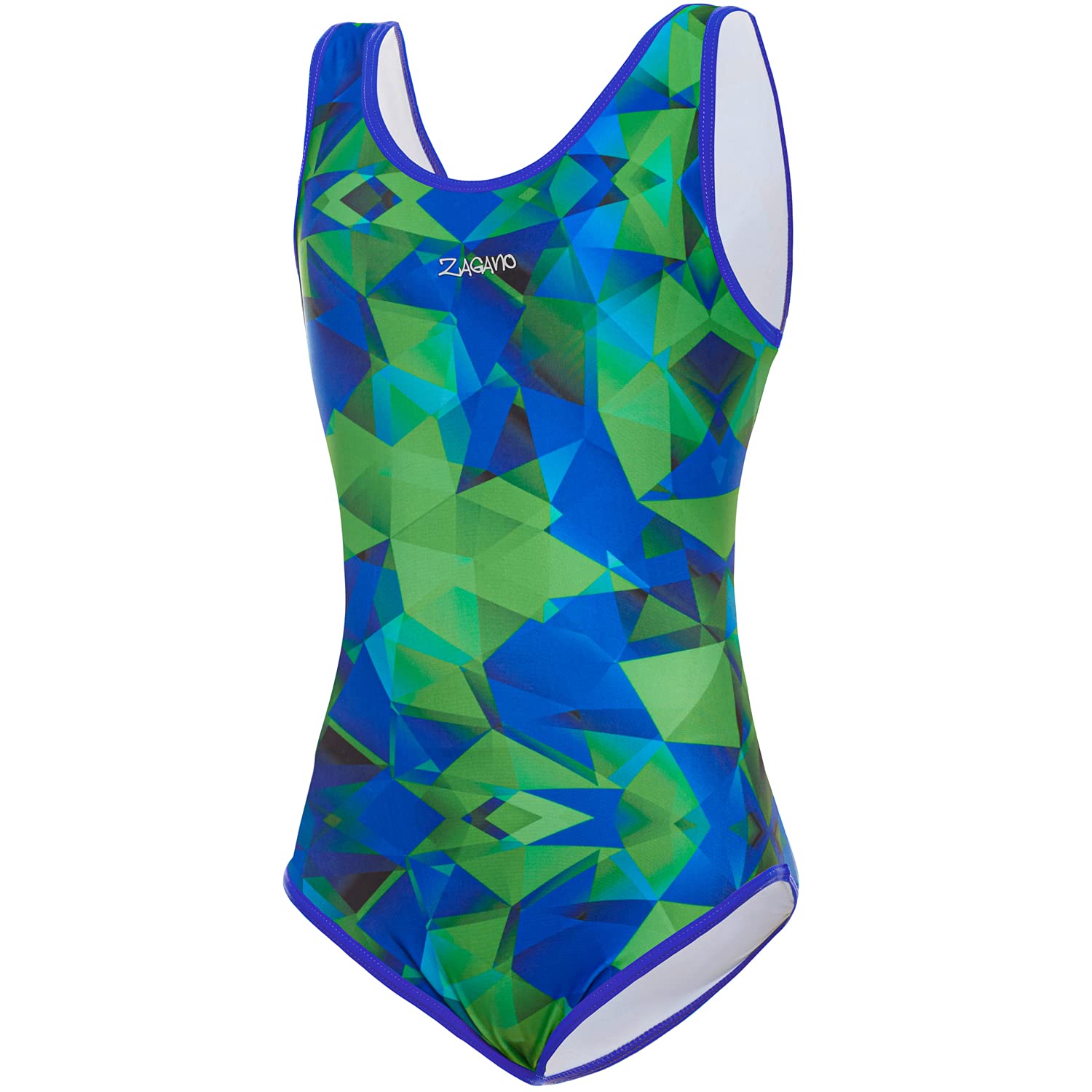 Zagano Badeanzug Mädchen 7003 - badeanzüge für Mädchen -swimsuite for Girls - Bademode für Mädchen, Badeanzug Kinder UV-beständig Schwimmanzug Kinder blau grün Gr. 122