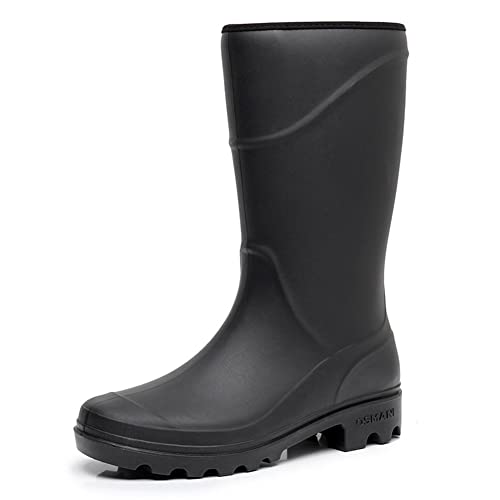 Rojeam Herren Gummistiefel Wasserdichter Sicherheitsstiefel Arbeitsstiefel Regenstiefel Gummi Stiefel Gartenschuhe Schnee Schlupfstiefel